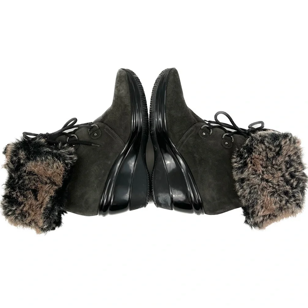 Aquatalia “Brass” Fold Down Wedge Boots - Size 9
